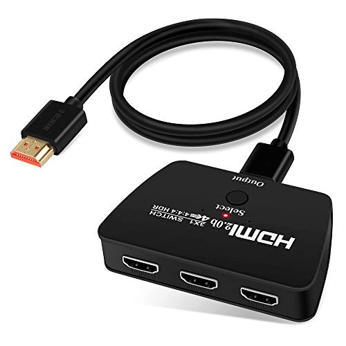 4K@60Hz HDMI Switch, NEWCARE HDMI Switch 3 in 1 Out, 3-Port HDMI Switcher Selector, Supports 4K, 3D, HDCP2.2, HDMI2.0, HDR, for Fire Stick 4K, HDTV, PS4/5, Game Consoles, PC