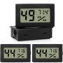 Mini Hygrometer Thermometer Portable Digital Electronic Temperature Humidity Gauge 4 Pack Indoor Outdoor Thermometer Wireless LCD Display for Greenhouse, Garden, Guitar Box, Kitchen, Closet