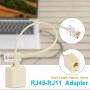 RJ45 to RJ11 Converter Adapter Connector M/F Cable,Uvital Telephone RJ11 6P4C Female to Ethernet RJ45 8P8C Male Converter Cord (Cream, 2 Pack)