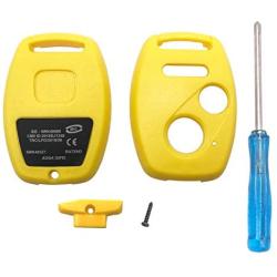 Replacement Key Fob Cover For Honda 2003-2012 Accord 2006-2013 Civic EX 2009-2015 Pilot 2005-2006 CR-V Ridgeline Odyssey Key Fob Case No Cutting Blade (2+1, Yellow)