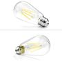 Vintage LED Edison Bulbs 60 Watt Equivalent, Eye Protection Led Bulb with 95+ CRI , Non-Dimmable, High Brightness Daylight White 4000K, ST58 Antique LED Filament Bulbs, E26 Medium Base, Pack of 4