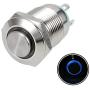 uxcell Momentary Metal Push Button Switch 12mm Mounting Dia 2A 1NO 3-6VAC/DC Blue LED Light