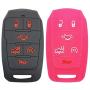2X Coolbestda 6B Smart Key Fob Rubber Case Pouch Glove Skin Jeans Cover Remote Holder for 2019 2020 2021 Dodge Ram 1500 Limited Laramie Longhorn
