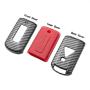 TANGSEN Smart Key Fob Case for MITSUBISHI LANCER MIRAGE OUTLANDER SPORT 2 3 4 Button Keyless Entry Remote Personalized Protective Cover Plastic Carbon Fiber Pattern Red Silicone