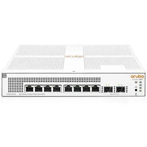 Aruba Instant On 1930 8-Port PoE Gb Ethernet 8xGE PoE (124W), 2X 1G SFP, L2+ Smart Switch US Cord (JL681A#ABA)