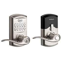 Kwikset 99170-001 SmartCode 917 Keypad Keyless Entry Traditional Residential Electronic Lever Deadbolt Alternative with Tustin Door Handle and SmartKey Security, Satin Nickel