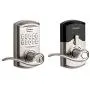 Kwikset 99170-001 SmartCode 917 Keypad Keyless Entry Traditional Residential Electronic Lever Deadbolt Alternative with Tustin Door Handle and SmartKey Security, Satin Nickel