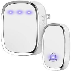 Anko Wireless Doorbell, Plug and Play Waterproof Door Bell Kit; 1000 Feet Operating Range; 36 Chimes Quality Sound; 4 Levels Adjustable Volume, Led Flash Indicator