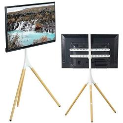 VIVO White Artistic Easel 45 to 65 inch LED LCD Screen, Studio TV Display Stand, Adjustable TV Mount with Swivel and Tripod Base STAND-TV65AW