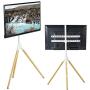 VIVO White Artistic Easel 45 to 65 inch LED LCD Screen, Studio TV Display Stand, Adjustable TV Mount with Swivel and Tripod Base STAND-TV65AW