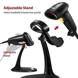 Handheld Barcode Scanner, Esky wired bar code reader with Adjustable Stand, USB Laser Barcode Scanner Automatic 1D Bar Code Reader for POS System Sensing, Store, Supermarket, Warehouse