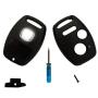 This 3 Buttons Replacement for Key Fob Keyless Entry Remote Shell Case with Screwdriver Fit for Honda Accord Crosstour/Civic/CR-V/CR-Z/Fit/Odyssey (2+1 Buttons, Black)