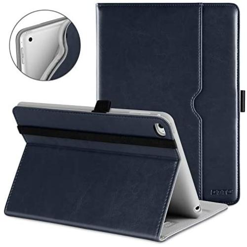DTTO iPad Mini 4 Case, Premium Leather Folio Stand Cover Case with Multi-Angle Viewing and Auto Wake-Sleep Function, Front Pocket for Apple iPad Mini 4 - Blue