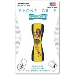 LoveHandle Universal Phone Grip for Most Smartphones, Mini Tablets and Cases, Hula Girl Design Elastic Strap with Black Base, lh-01-hulagirl