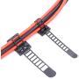 Rustark 50Pcs 2 Sizes Adjustable Self-Adhesive Nylon Cable Straps Cable Ties Cord Clamp for Wire Management, Large and Small