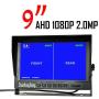 Car Backup Cameras System Build-in DVR Dash Cam,2 x HD 1080P 4Pin Front Rear View Camera ip69 IR Night Vision + 9'' IPS AHD Split Monitor with SD Record 12V~24V for RV Truck Bus Camper Vehicle