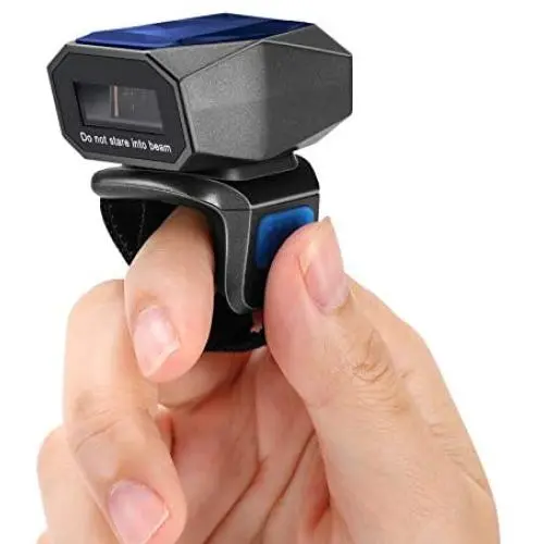 Upgraded Eyoyo 1D Wireless Ring Barcode Scanner Bluetooth, 3-in-1 USB Wired Inventory Bar Code Scanner Fast Scanning Portable Mini Finger Barcode Reader for Tablet iPhone IPad Android Windows Mac