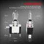 DaierTek 2pcs 12V Blue LED Lighted Toggle Switch Marine SPST 3 Pin ON OFF for Automotive Car RV Vehicles Truck Boat