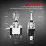 DaierTek 2pcs 12V Blue LED Lighted Toggle Switch Marine SPST 3 Pin ON OFF for Automotive Car RV Vehicles Truck Boat