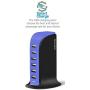 Aduro 40W 6-Port USB Desktop Charging Station Hub Wall Charger for iPhone iPad Tablets Smartphones with Smart Flow (Black/Blue)
