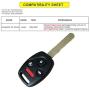 YITAMOTOR Car Key Fob Compatible for Honda Accord 2003 2004 2005 2006 2007 Keyless Entry Remote for OUCG8D-380H-A with 46 Chip