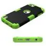 Case for iPod 5 6 7- CheerShare iPod Touch 7 6 5 Case, The Best Silicone Shockproof High Impact Layered Case + Protective Cover Case for iPod Touch 5th 6th 7th Generation(Black + Green)