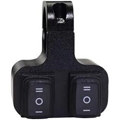 12v 16A Waterproof Motorcycle ATV 7/8inch Handlebar Double Control Kill Button Switch Headlight Turn Signal Light High/Low Beam ON Off On Switches CNC Aluminium Alloy