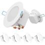 Sunco Lighting 4 Pack 4 Inch Slim LED Downlight, Integrated Junction Box,10W=60W, 650 LM, Dimmable, 3000K Warm White, Recessed Jbox Fixture, IC Rated, Simple Retrofit Installation - ETL & Energy Star