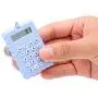 Serounder Mini Calculator, Portable Pocket Candy Color PVC 8 Digits Electronic Calculator with Silicone Buttons and Keychain Buckle for Children Students(Gray Purple)