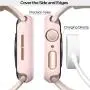 pzoz Compatible for Apple Watch Series 6/5 /4 /SE 40mm Case with Screen Protector Accessories Slim Guard Thin Bumper Full Coverage Matte Hard Cover Defense Edge for Women Men GPS iWatch (Pink)