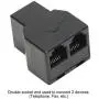 RJ12 6P6C 1 Female to 2 Female Telephone Line Splitters, Uvital Telephone Landline Cable Connector and Separator(Black,2 Pack)
