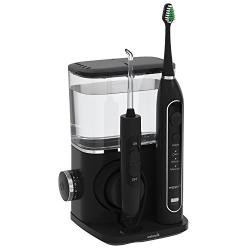 Waterpik CC-01 Complete Care 9.0 Sonic Electric Toothbrush + Water Flosser, Black, Medium