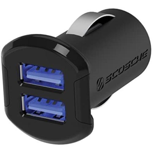 SCOSCHE USBC242M ReVolt Universal Multi Device Compact Dual Port USB Car Charger, Black