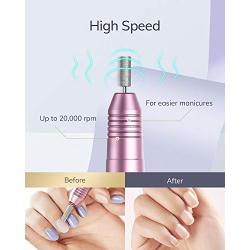 AEVO Electric Nail Drill Kit (2020), Upgraded USB Manicure Filer Sander Polisher W/ 11X Changeable Filing Bits, 1X Cleaning Brush 36X Sanding Bands, Pink