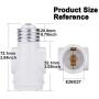 DiCUNO UL Listed E26 to 2 Polarized Outlet Socket Adapter, Standard (Medium) E26 Base Light Bulb to 2-Prong Outlet Plug Splitter Converter, White, 2-Pack