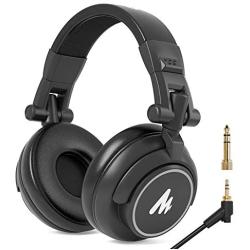 50MM Drivers Over Ear Headphones MAONO AU-MH601S Studio Stereo Monitor Closed Back Headphones for Music, DJ, Podcast (Sliver)