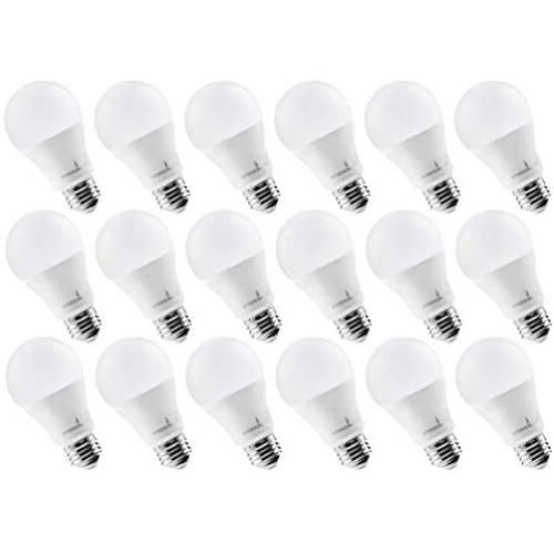 Hyperikon Dimmable A19 LED Light Bulb 14W=75W, E26 Base, CRI84+, UL, Daylight White, 18 Pack