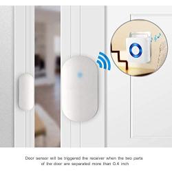 Wireless Caregiver Pager Door Sensor Alarm for Elderly Dementia Patients, Door Open Chime Alert Kit for Kids Safety/Home/Store/Business 1 Door Sensor+1Plug-in Receiver