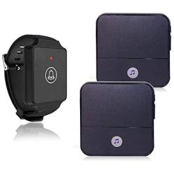 Wireless Caregiver Pager Watch Call Button in Home Nurse Alert Pager Personal Help Alert for Caregivers Patients Elderly 1 Watch Call Button 2 plugin Receivers