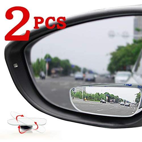 Car blind spot mirror 2PCS, long frameless high-definition glass convex rearview mirror, 360°rotation adjustment, suitable for all cars, off-road vehicles, trucks and trucks