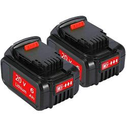 2PACK 6.0Ah 20 Volt DCB205 Battery Lithium-ion Replacement for Dewalt 20V Battery DCB200 DCB206 DCB206-2 DCB204 DCB204BT-2 DCB203 DCB201 DCB205-2 DCB180 DCD985B DCD771C2 DCS355D1 DCD790B