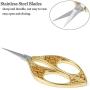 BIHRTC 4.4 Inch Sewing Scissors Small Stainless Steel Sharp Tip Embroidery Scissors DIY Tools Dressmaker Shears Scissors for Sewing Needlepoint Household Crafting Office Art Work Gold Scissors