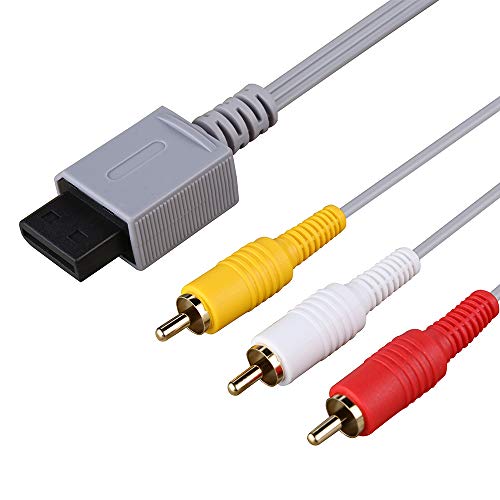 AV Cable for Wii Wii U, AV Cable Composite Retro Audio Video Standard Cord Replacement for Nintendo Wii Wii U