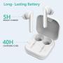 Wireless Earbuds, Willful Bluetooth Earbuds with Microphone, Stereo Sound, Clear Call, Touch Control, USB-C Charge, Bluetooth V5.0, Waterproof, Secure Fit, in-Ear Headphones Earphones (White)