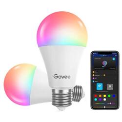 Govee Smart Light Bulbs, Dimmable RGBWW 9W LED Color Changing Bulbs 60W Equivalent, Work with Alexa& Google Assistant, No Hub Required, A19 Decorative Lighting Bulbs for Bedroom Living Room(2 Pack)