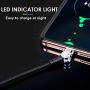 Jasput Magnetic Charging Cable,3 in 1 180°Rotation Magnetic Phone Charger Cable,Led & Nylon Braided Magnetic Charger Cable Compatible with i-Product,Micro USB and Type-c Etc (3.3ft)