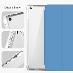 KenKe iPad 2018 / 2017 Case with Pencil Holder,Smart Trifold Stand Lightweight Protective Soft Silicone Smart Trifold Stand Cover Auto Sleep/Wake for iPad 6th / 5th Generation Case 9.7 inch - Blue