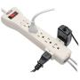 Tripp Lite 7 Outlet Surge Protector Power Strip, 15ft. Extra Long Cord, Right Angle Plug, Fax/Modem Protection, RJ11, 75K Insurance & (SUPER7TEL15)