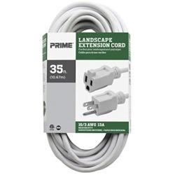 Prime Wire & Cable EC883627 16/3 SJTW Landscape Extension Cord, 35 Feet (White)
