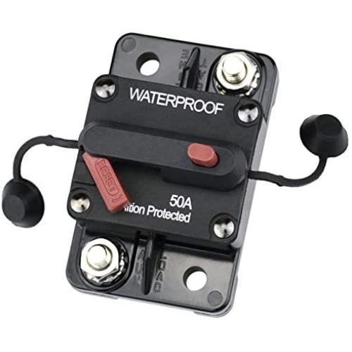 Cllena 50 Amp Circuit Breaker with Manual Reset 12V - 48V DC for Car Rv Marine Truck Motorhome Automotive Stereo Audio System Trolling Motor Winch